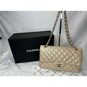 Chanel Classic Double Flap Bag Quilted Lambskin Medium Beige SPB-TS 357304